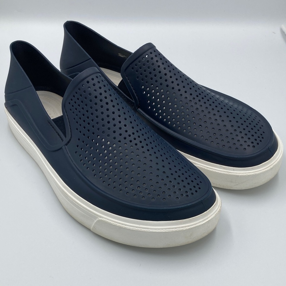 CROCS Iconic Comfort Men's size 11 Navy Blue Slip-On Loafers Boat Shoe